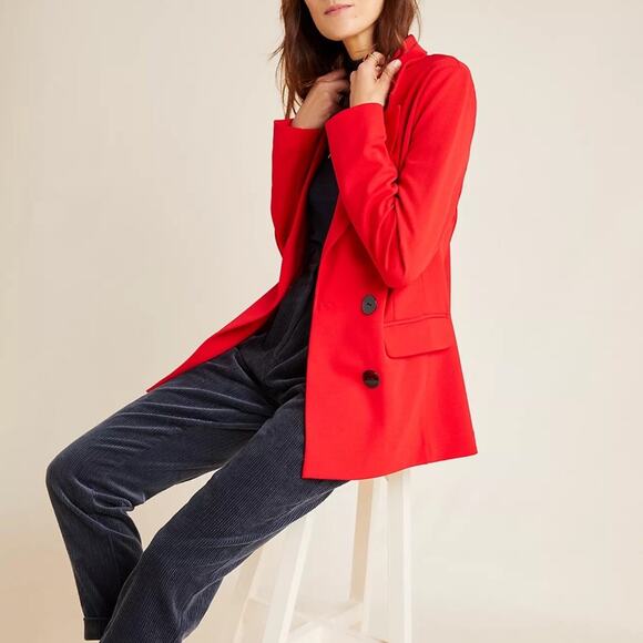 SANCTUARY The Boss Lady Bette Blazer Red Double Breasted Jacket Small Oversized - Picture 12 of 15